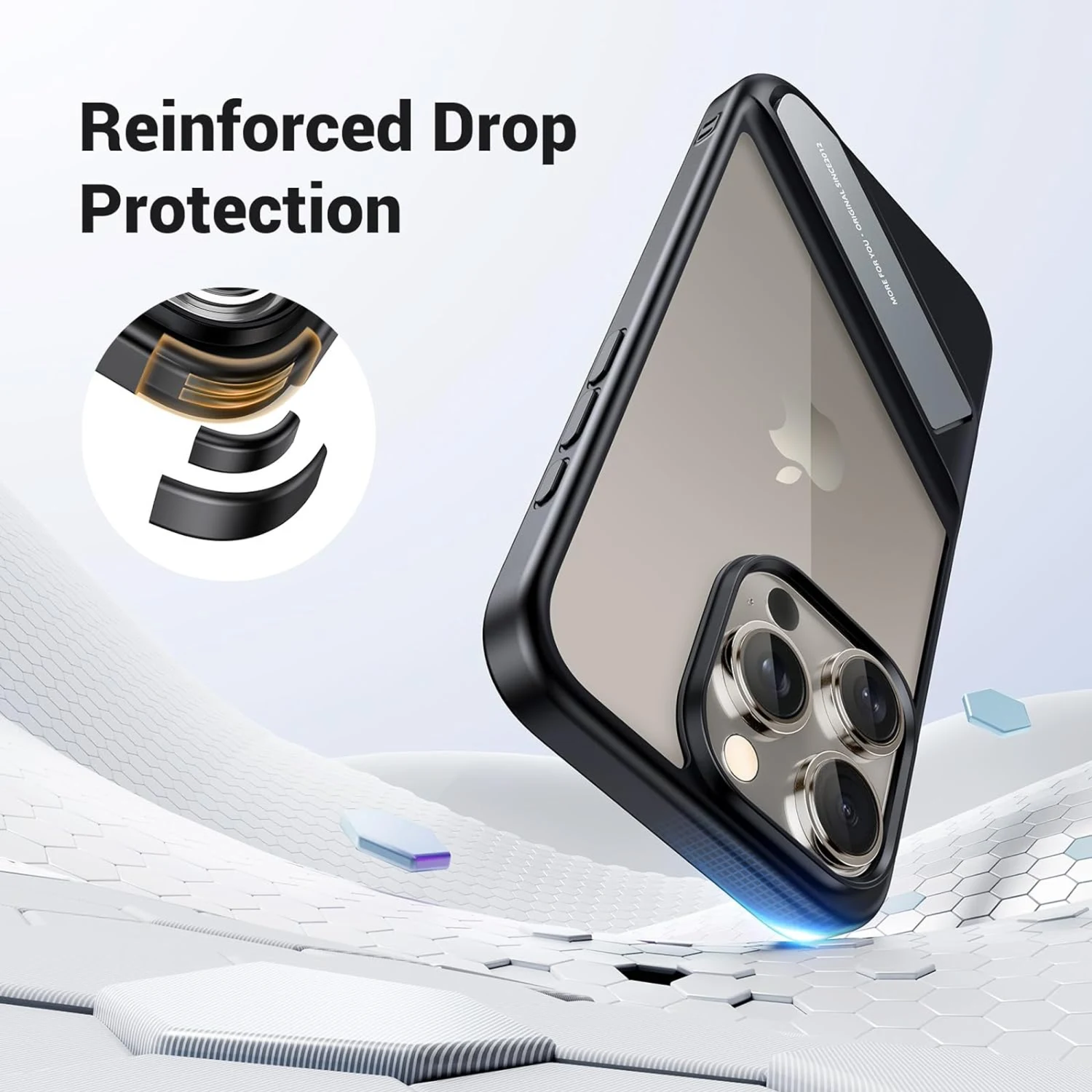 UGREEN Kickstand Protective Case for iPhone 15, Black (25404) - зураг 5