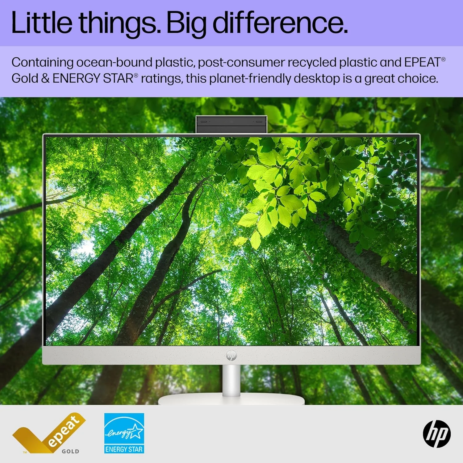 HP 27-cr1000l AIO PC Core Ultra 7-155U 5.0 GHz, DDR4 8GB RAM, 512GB PCIe NVMe M.2 SSD, Intel Iris Xe Graphics, FHD 27-inch, Touch, K&M, Shell White - зураг 4