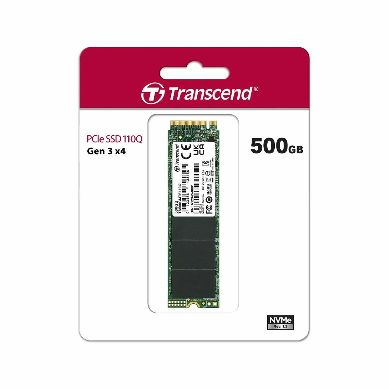Transcend 500GB 110Q NVMe PCIe Gen3 M.2 2280 Internal SSD /TS500GMTE110Q/ - зураг 4
