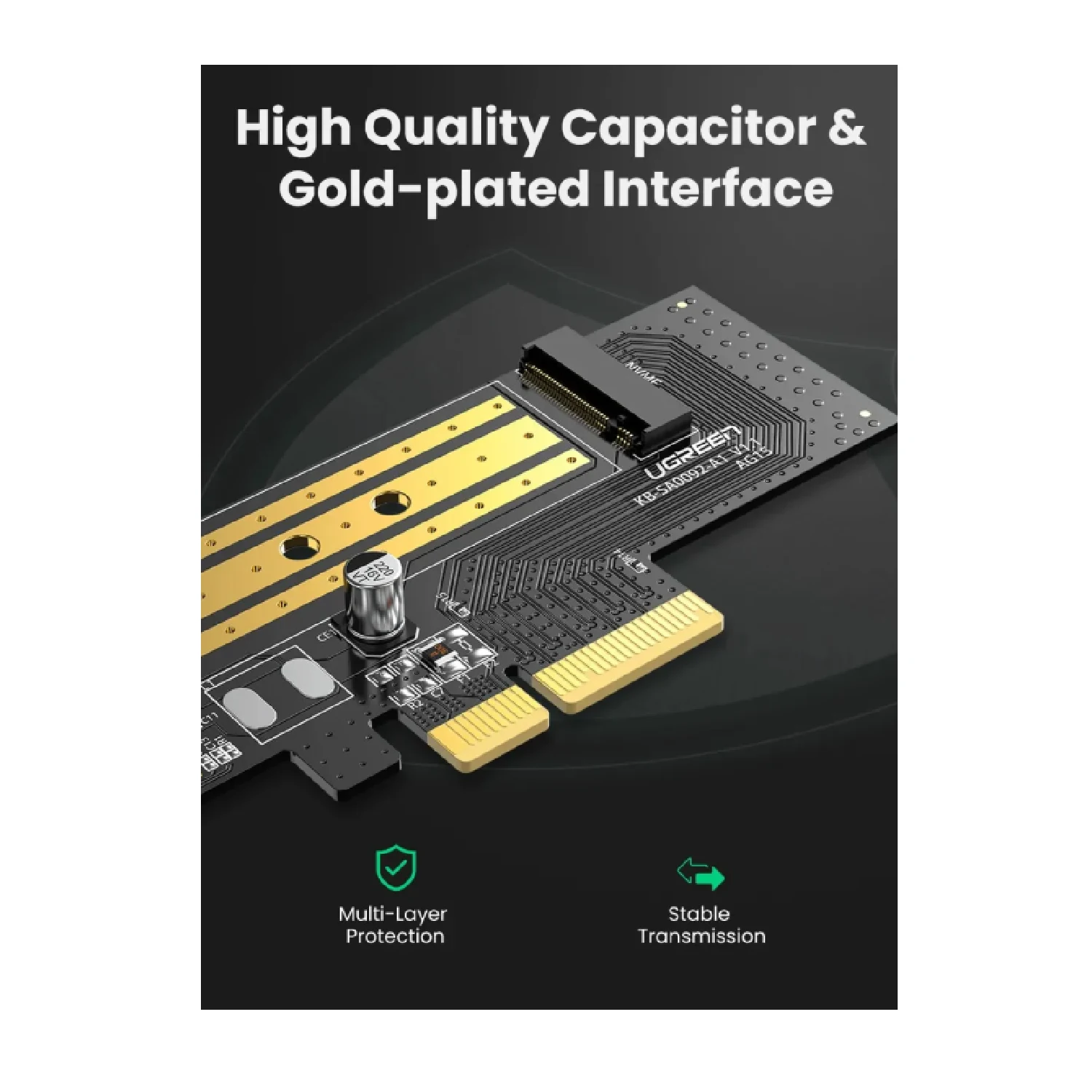 UGREEN PCIe Expansion Card to M.2 NVME Port 70503 ( Шилжүүлэгч, Хөрвүүлэгч ) - зураг 2