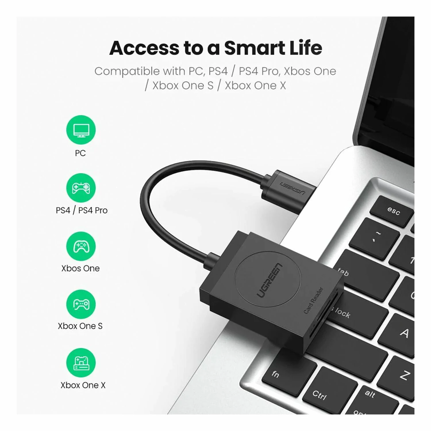 UGREEN 2-in-1 USB 3.0 to SD card / Micro SD Card Reader (20250) - зураг 4