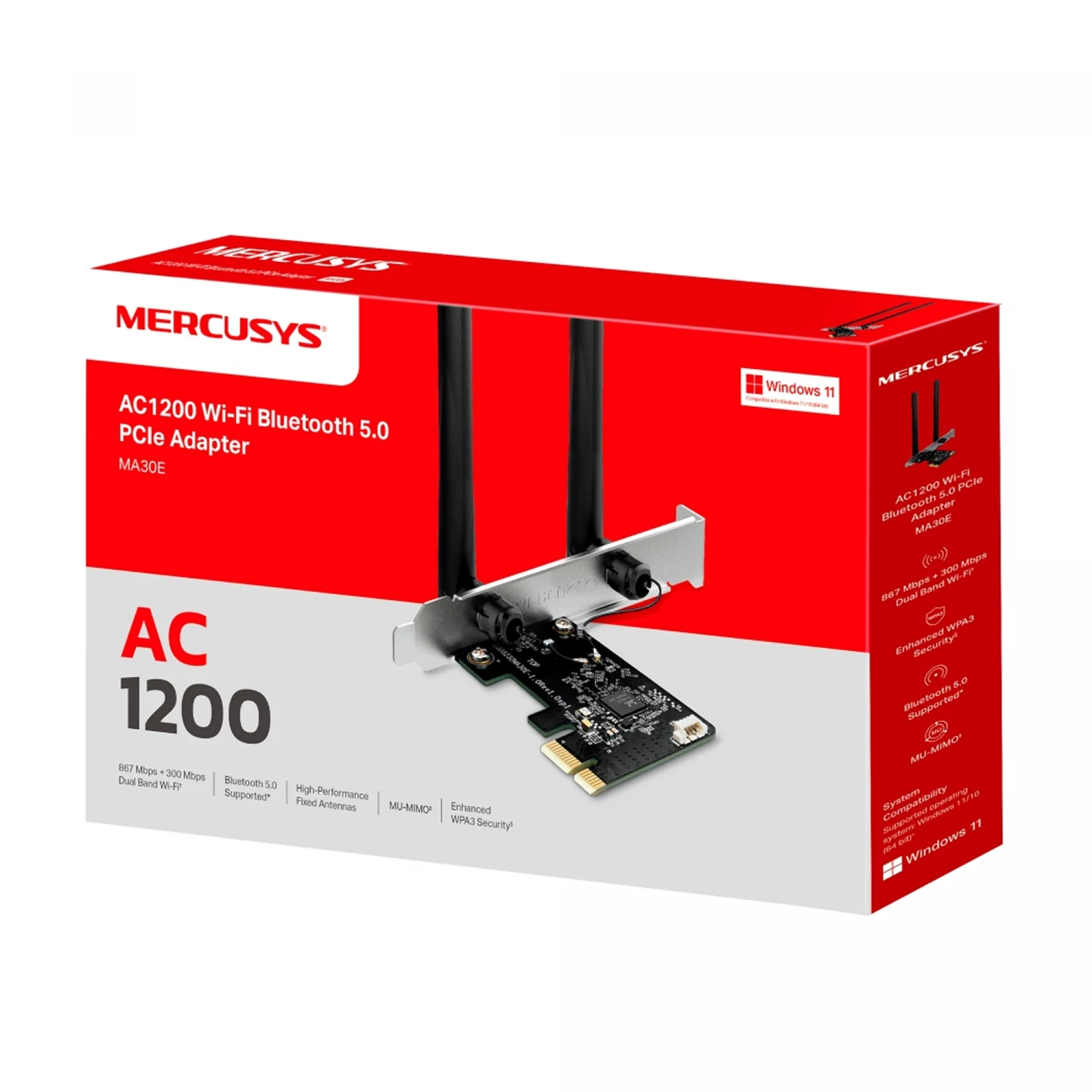 Mercusys MA30E AC1200 Wi-Fi Bluetooth PCIe Adapter - зураг 4