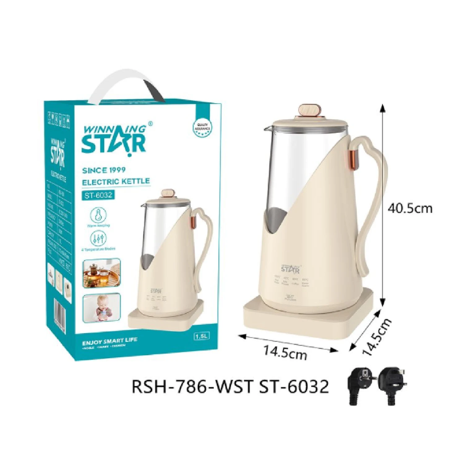 Winning Star 1.5л багтаамжтай ус буцалгагч ST-6032 - зураг 2