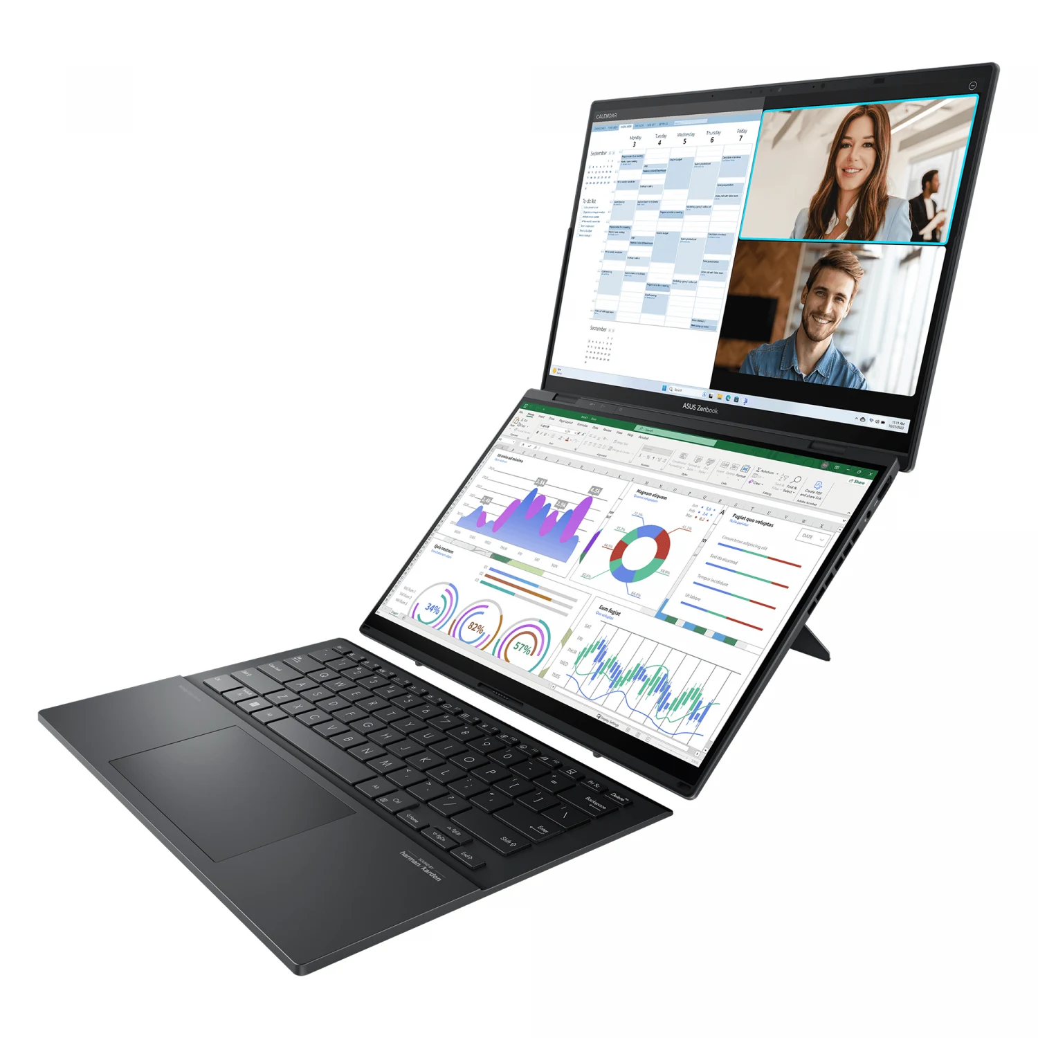 ASUS ZenBook DUO OLED UX8406MA-PZ349W Core Ultra 7-155H, 32GB DDR5 RAM, 1TB M.2 NVMe PCIe 4.0 SSD, Intel Arc Graphics, 120Hz 3K OLED 14 inch, Win11 home, InkWell Gray - зураг 5