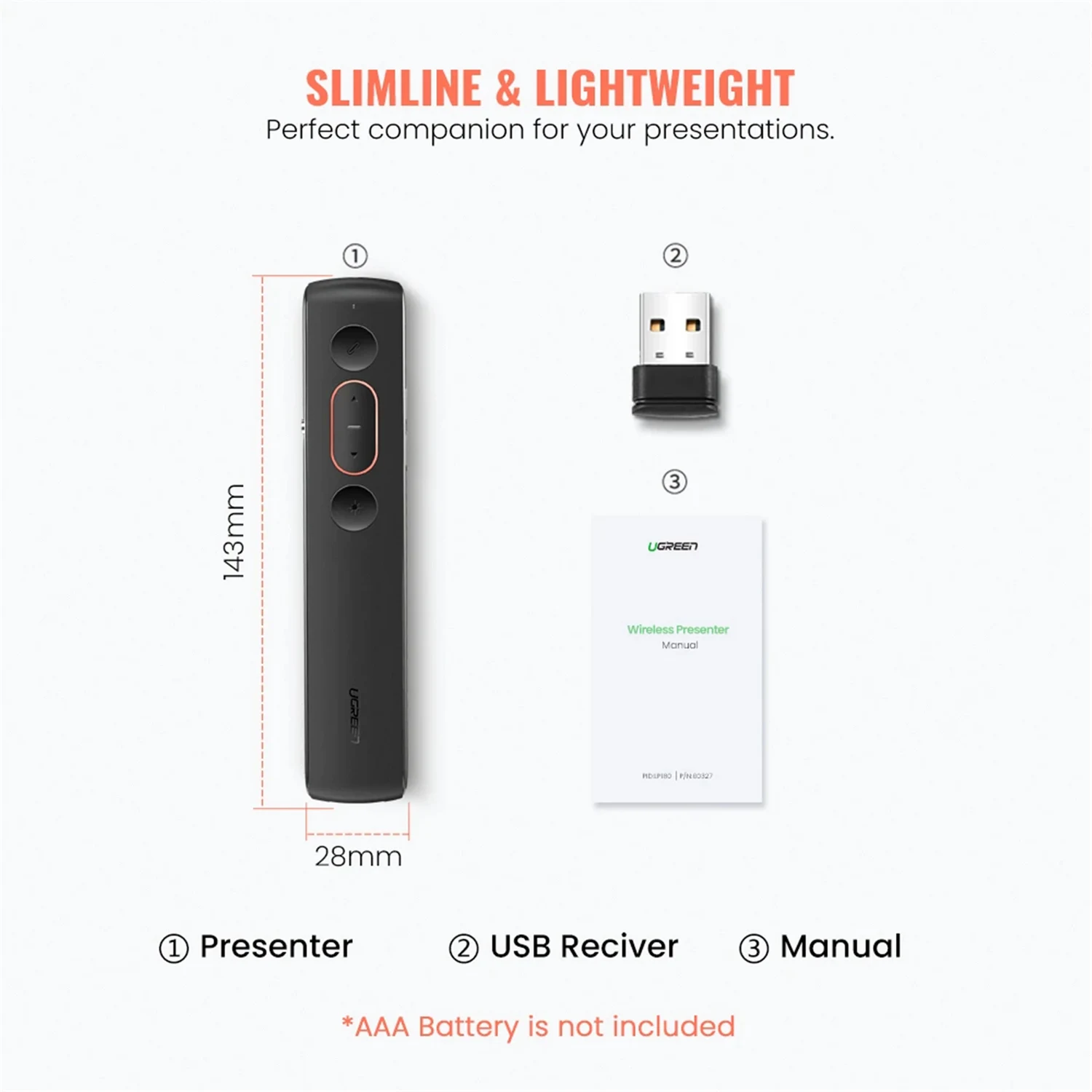 UGREEN Wireless Laser Pointer Presenter (60327) - зураг 3