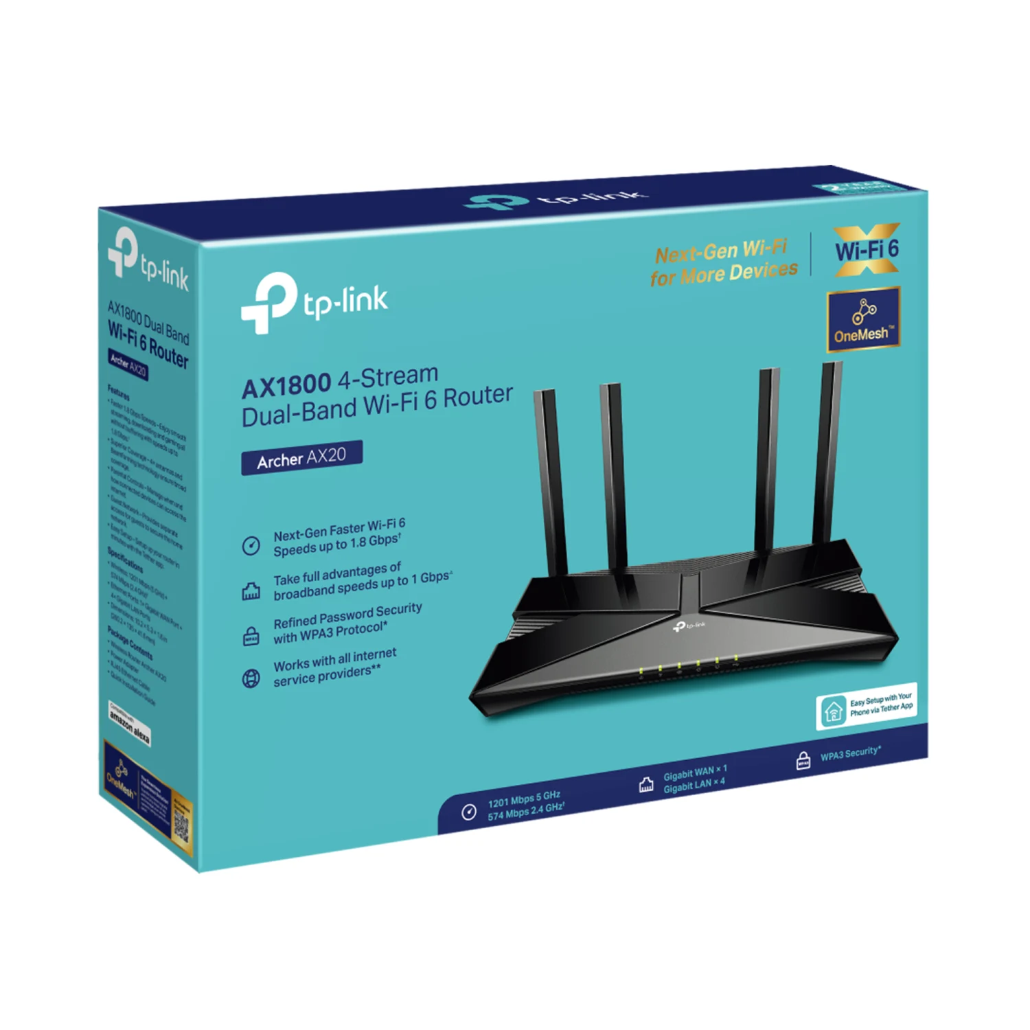 TP-Link Archer AX1800 AX1800 Dual-Band Wi-Fi 6 Router ( Свич Салаалагч , Сүлжээний Төхөөрөмж ) - зураг 4