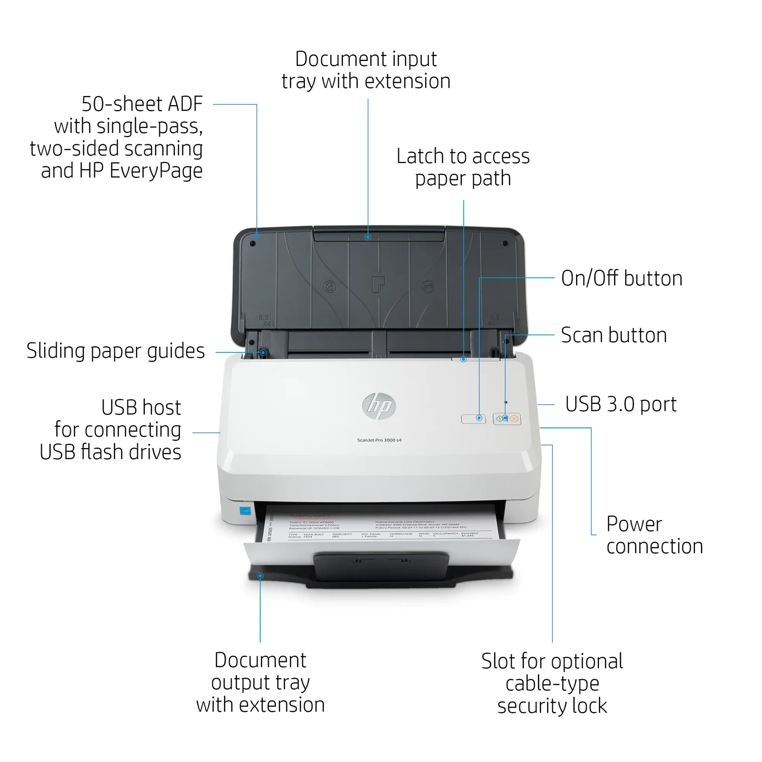 HP Scanjet Pro 3000 s4 Sheet-Feed Scanner / Сканнер / - зураг 5