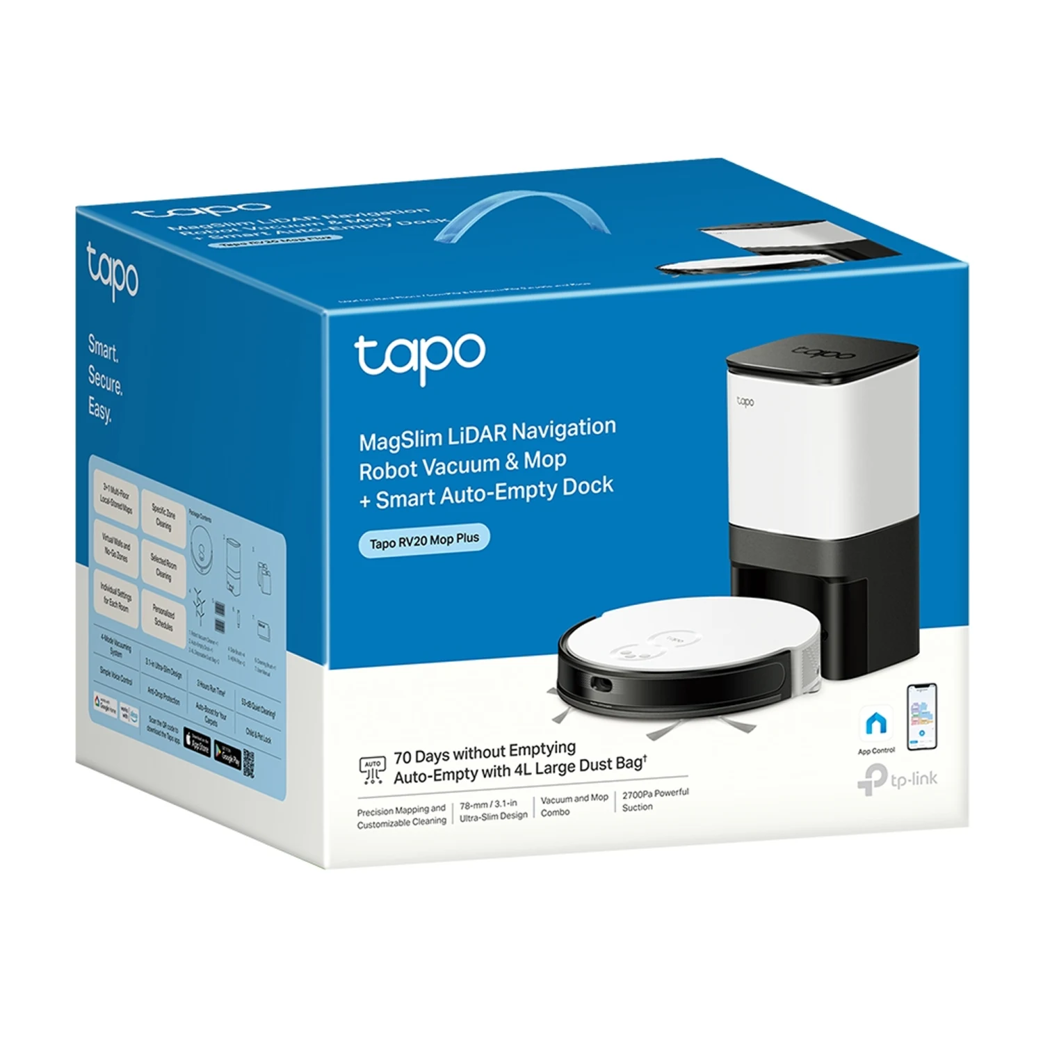 Tapo RV20 Plus MagSlim LiDAR Navigation Robot Vacuum & Mop + Smart Auto-Empty Dock / Ухаалаг тоос сорогч / - зураг 5