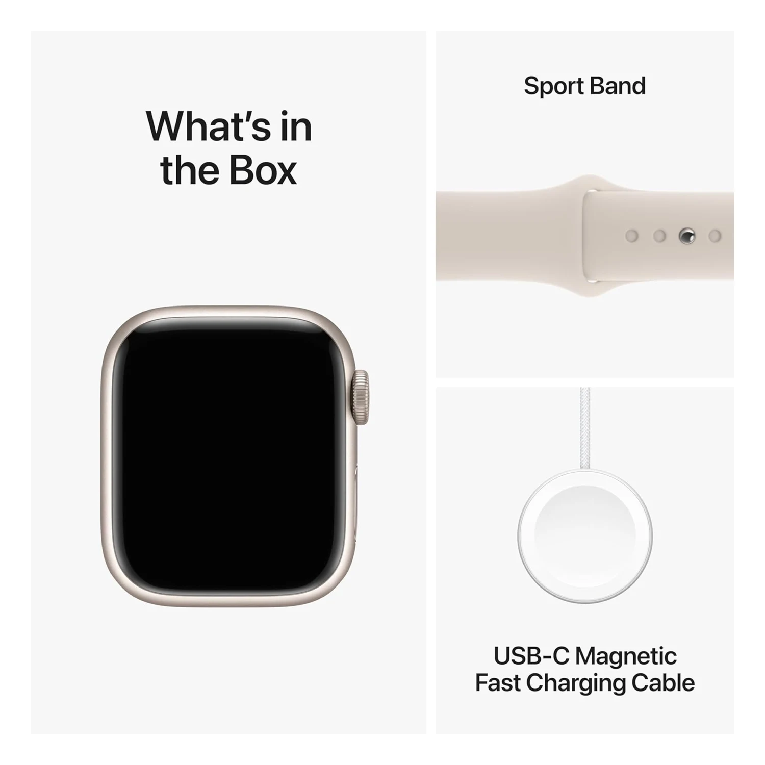 Apple Watch Series 9 GPS 41mm Starlight Aluminium Case with Starlight Sport Band (M/L) /MR8U3/ - зураг 5