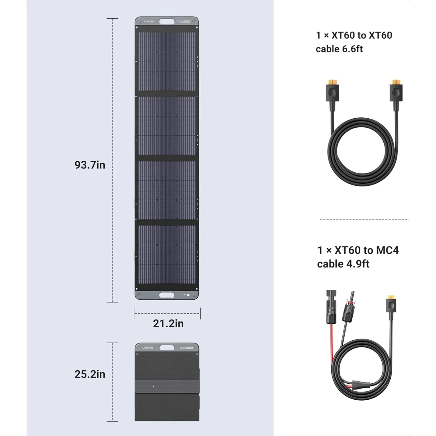 Ugreen 200W Foldable Solar Panel for Portable Powerstation (15114) - зураг 6