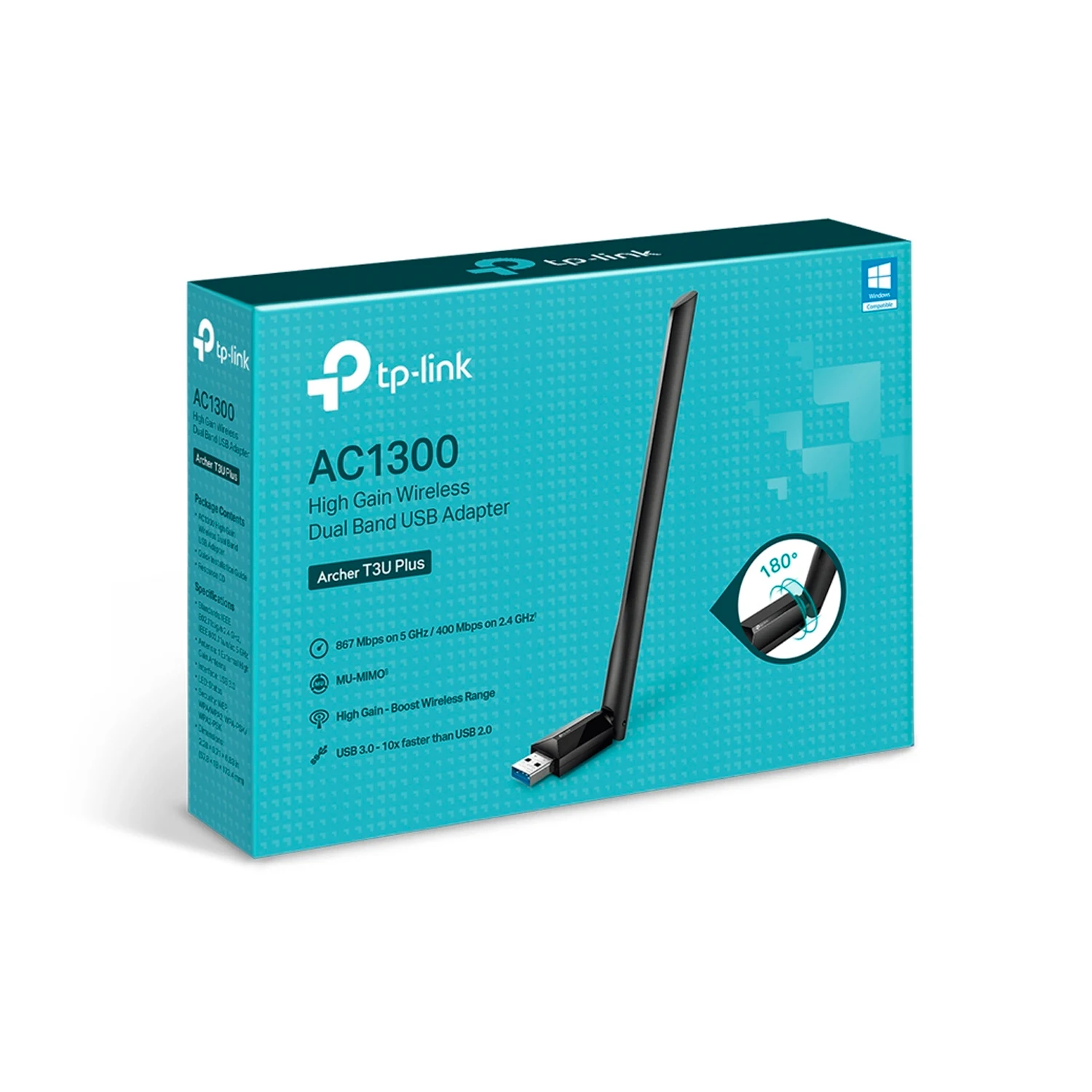 TP-Link Archer T3U Plus AC1300 High Gain Wireless Dual-Band USB Adapter - зураг 3