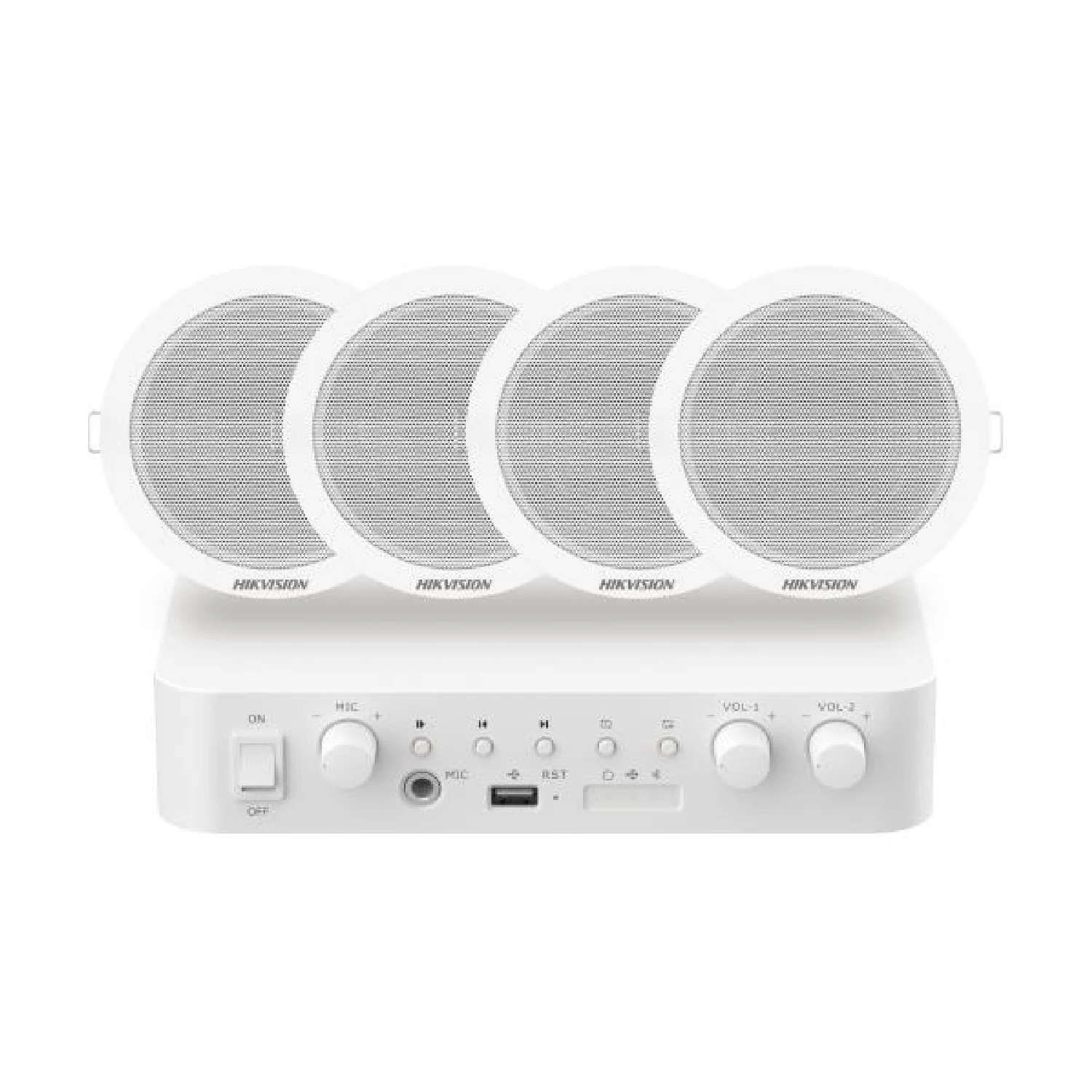 Hikvision Analog Audio Kit with 60W Analog Amplifier and 4* 6W Ceiling Speakers DS-QAE0KA60206-4 / Зарлан Мэдээлэх / - зураг 2