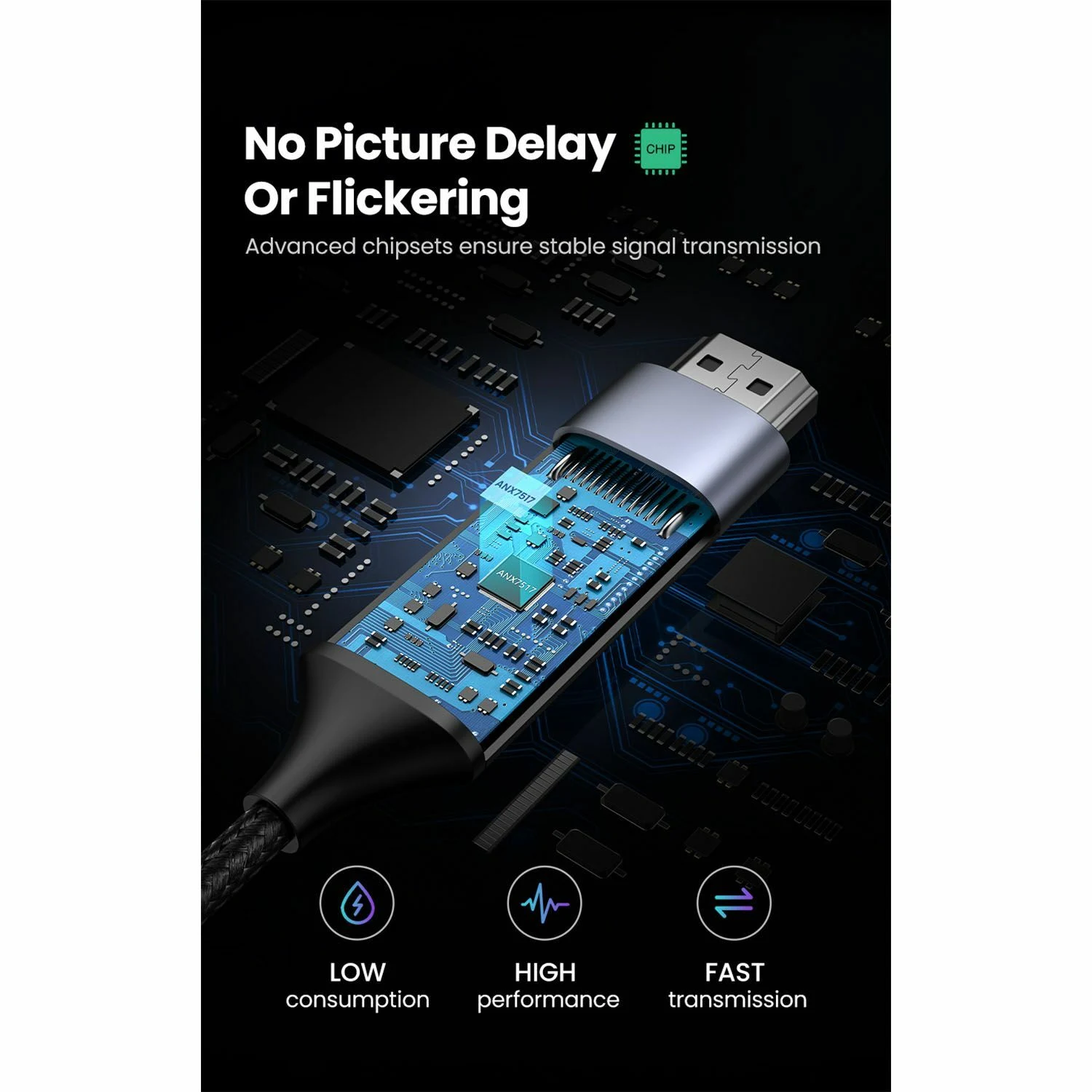 UGREEN USB-C Male to HDMI 4K 60Hz Male Cable 1.5m (50570) - зураг 4