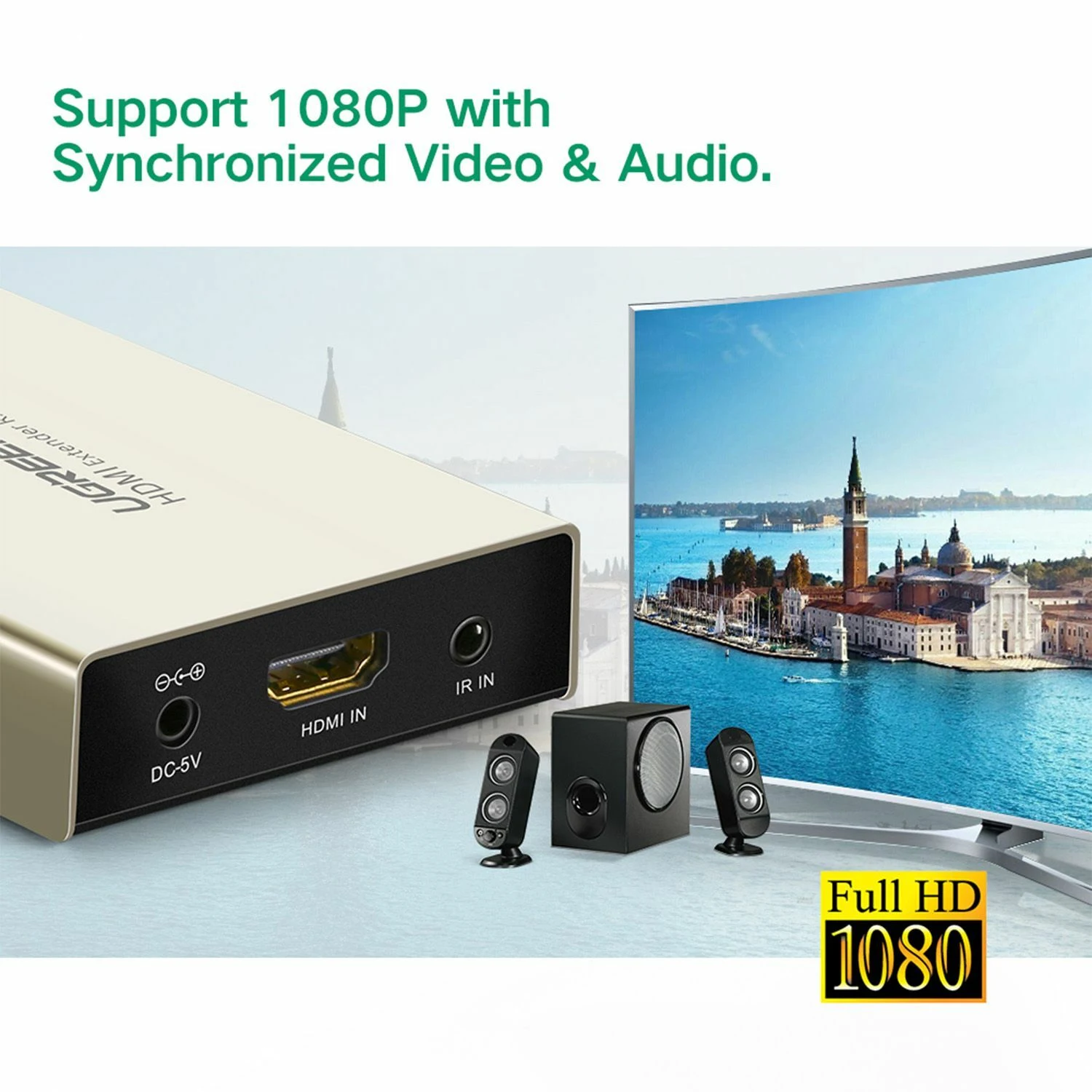 UGREEN HDMI Single Extender Transmitter 120m by LAN cable (40280) - зураг 4