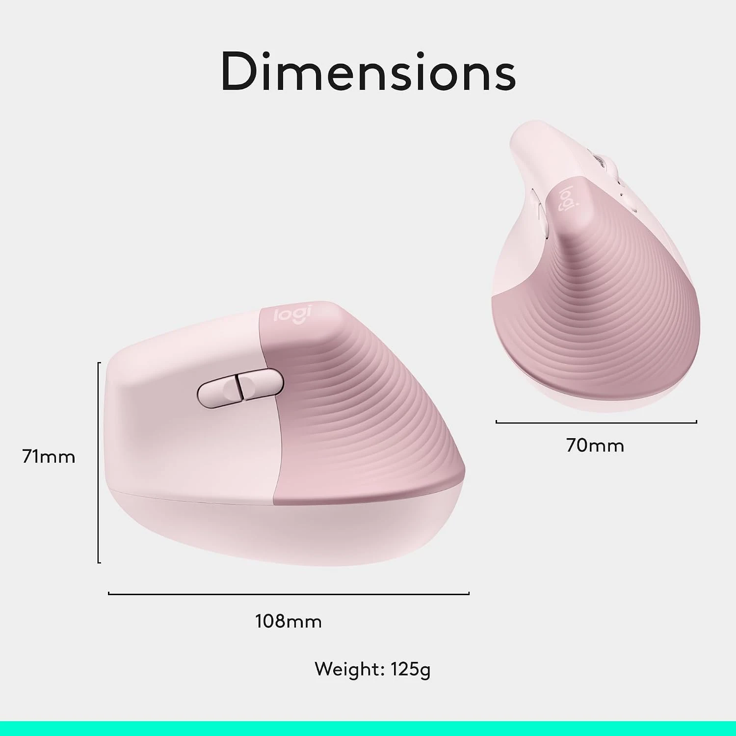 Logitech Ergo Series Lift Wireless Mouse Pink - зураг 2