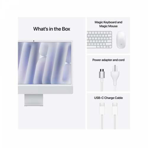 Apple iMac M4 Chip, 8-Core CPU, 8-Core GPU, 16GB RAM, 256GB SSD, 24-inch 4.5K Retina Display, Silver /MWUC3/ - 4