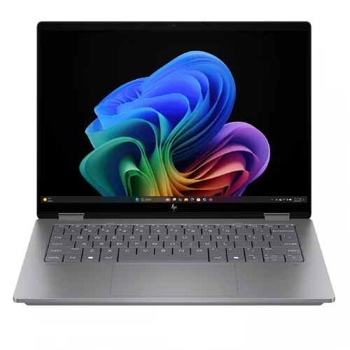 HP OmniBook X Flip 2-in-1 Laptop 14-FM0065TU Intel Core Ultra 7-256V, 16GB LPDDR5x RAM, 512GB PCIe Gen4 NVMe M.2 SSD, Intel Arc 140V Graphics, 14-inch 2K IPS Multi-Touch, Win11 Home, Meteor Silver Aluminum - 1