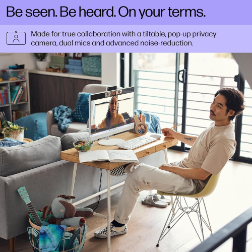 HP 24-cr1000l AIO PC Core Ultra 7-155U 5.0 GHz, DDR4 8GB RAM, 512GB PCIe NVMe M.2 SSD, Intel Iris Xe Graphics, FHD 23.8-inch, Touch, K&M, Shell White - 4