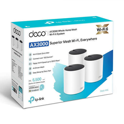 TP-Link Deco X55 (3-pack) AX3000 Whole Home Mesh WiFi 6 System - 4