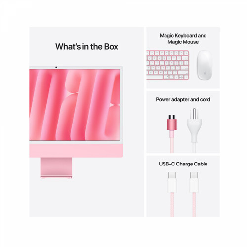 Apple iMac M4 Chip, 8-Core CPU, 8-Core GPU, 16GB RAM, 256GB SSD, 24-inch 4.5K Retina Display, Pink /MWUG3/ - 4