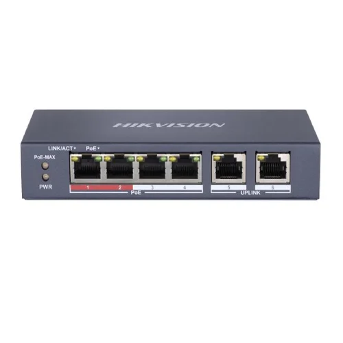 Hikvision 4-Port Fast Ethernet Unmanaged PoE Switch DS-3E0106P-E/M / Свич салаалагч , Сүлжээний Төхөөрөмж /