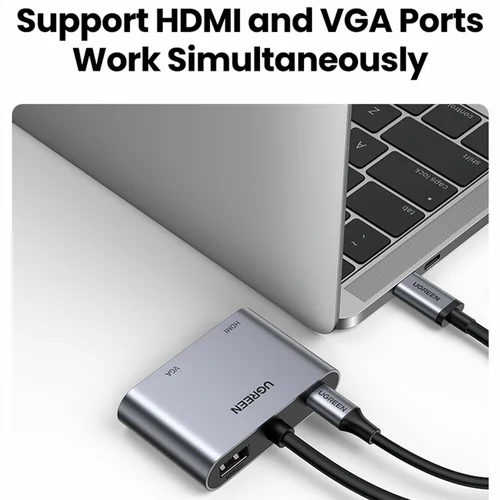 UGREEN USB-C Male to HDMI + VGA Female Converter with PD (50505) - 3