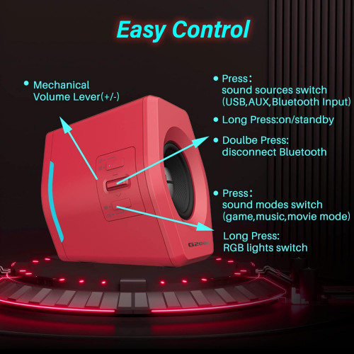 Edifier HECATE G2000 Bluetooth Gaming Speaker, Red / Чанга яригч / - 2