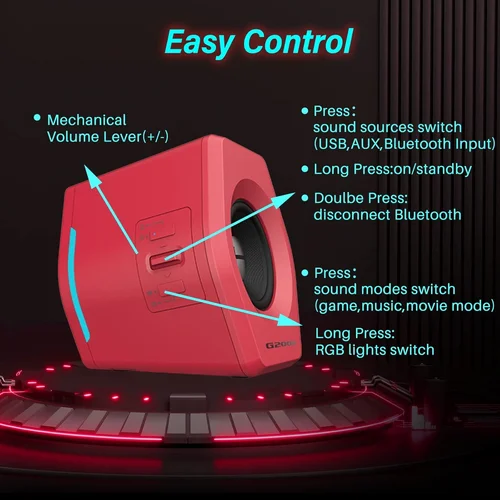 Edifier HECATE G2000 Bluetooth Gaming Speaker, Red / Чанга яригч / - 2