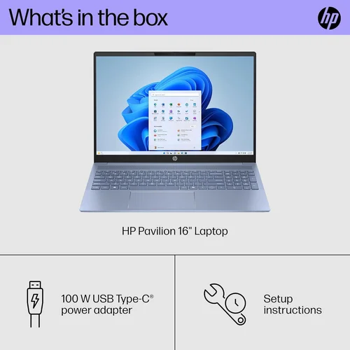 HP Pavilion 16-af0036TU, Ultra 7-155U, DDR5 16GB RAM, 512GB PCIe SSD, Intel Graphics, 16-inch WUXGA Antiglare, Natural Silver - 8