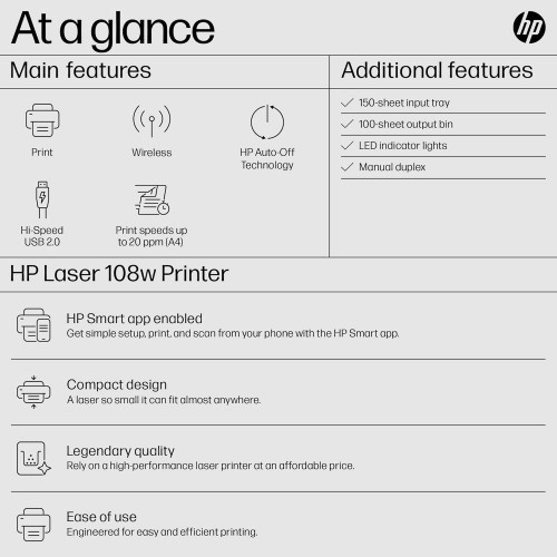 HP LaserJet 108w Printer / Хэвлэгч , Хар Принтер / - 5
