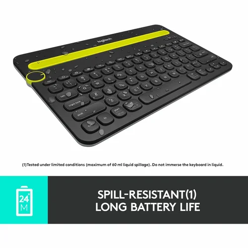 Logitech K480 Multi-Device Bluetooth Wireless Keyboard, Black - 2