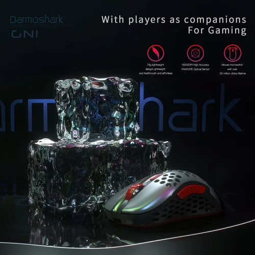Motospeed Darmoshark GN1 Wired Optical Gaming Mouse, Grey - 2
