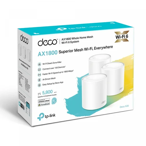 TP-Link Deco X20 (3-pack) AX1800 Whole Home Mesh Wi-Fi 6 System - 4