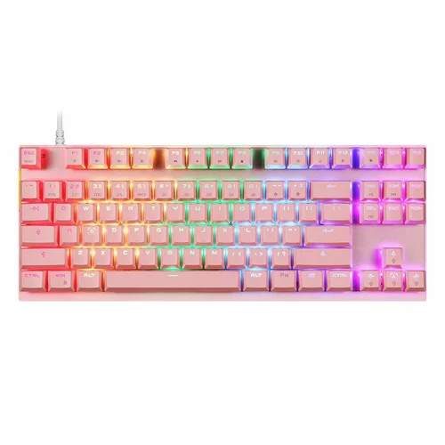 Motospeed GK82 Wired Gaming Mechanical Keyboard, Pink - 1