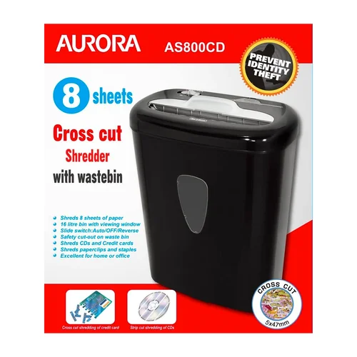 AURORA AS800CD Cross Cut Paper Shredder - 3