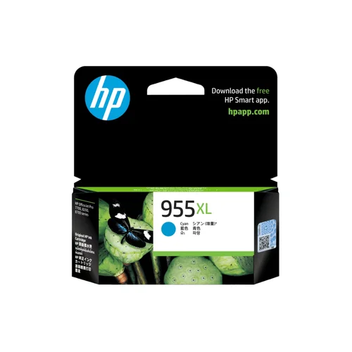 HP 955XL High Yield Cyan Original Ink Cartridge (L0S63AA) /HP OfficeJet Pro 7700, 8200, 8700 series/