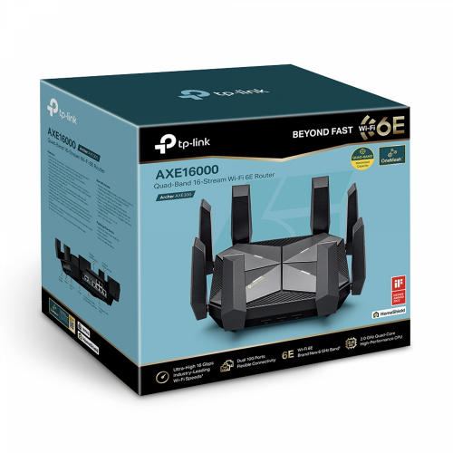 TP-Link Archer AXE300 AXE16000 Quad-Band 16-Stream Wi-Fi 6E Router with Two 10G Ports - 6