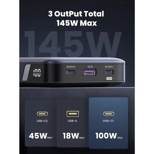 UGREEN 25000mAh USB-C Total 145W Output Portable Power Bank Charger (90597A) / Цэнэглэгч , Адаптер / - 3