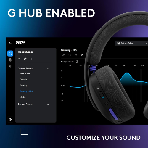 Logitech G325 Lightspeed Wireless Gaming Headset Black - 3