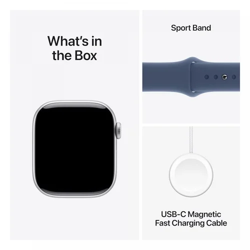 Apple Watch Series 10 GPS 42mm Silver Aluminium Case with Denim Sport Band (S/M) /MWWA3/ - 4