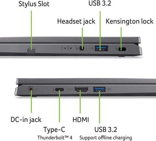 Acer Aspire Spin 14 ASP14-52MTN-74LZ Intel Core Ultra 7-155U, DDR5 16GB RAM, 512GB PCIe Gen4 SSD, 14-inch WUXGA Touch / Stylus, Win11 Home, Steel Grey - 15