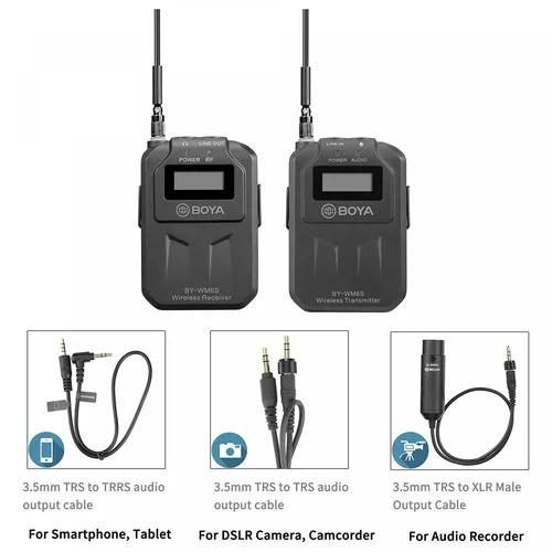 BOYA BY-WM6S Camera-Mount Wireless Omni Lavalier Microphone System (556 to 576 MHz) / Микрофон / - 3