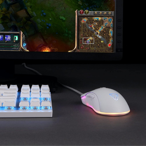 Motospeed V70 USB Wired Gaming Mouse, White - 2