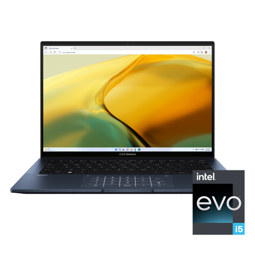 ASUS ZenBook UX3402VA-KM284W Intel core i5-1340P, 8GB DDR5 RAM, 512GB PCIe SSD, Intel Iris Xe Graphics, 2.8K OLED 14 inch, Win11 home with NumberPad