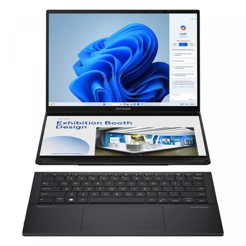 ASUS ZenBook DUO OLED UX8406MA-PZ349W Core Ultra 7-155H, 32GB DDR5 RAM, 1TB M.2 NVMe PCIe 4.0 SSD, Intel Arc Graphics, 120Hz 3K OLED 14 inch, Win11 home, InkWell Gray - 1