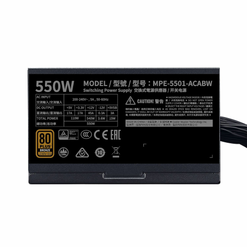Cooler Master MWE 550W Bronze V2 Power Supply /No Warranty/ / Тэжээлийн блок / - 3