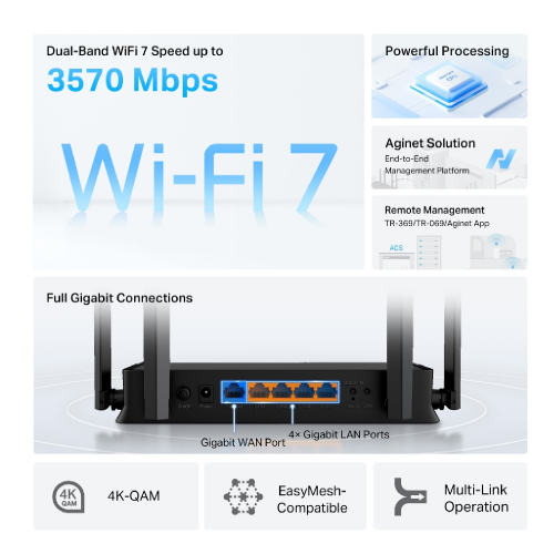 TP-link EB210 BE3600 Dual-Band Wi-Fi 7 Router / Свич салаалагч , Сүлжээний Төхөөрөмж / - 3