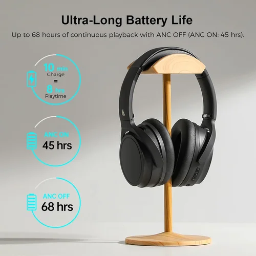 Edifier WH700NB Pro Active Noise Cancelling Bluetooth Headphones, Black / Чихэвч / - 4