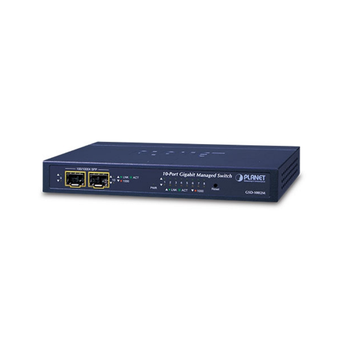 Planet GSD-1002M 8-Port Gigabit + 2-Port SFP Managed Desktop Switch