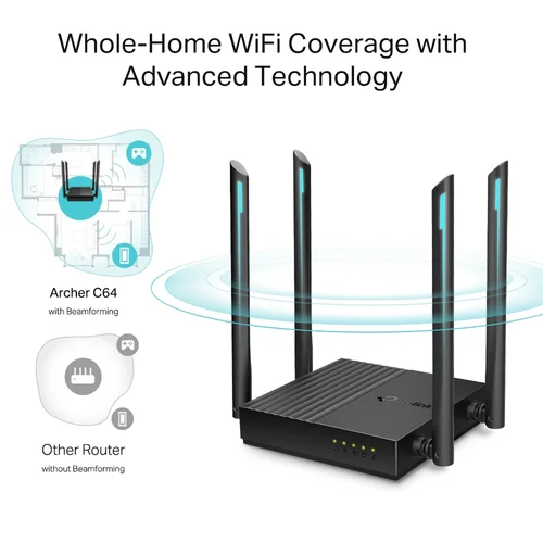 TP-Link Archer C64 AC1200 Wireless MU-MIMO WiFi Router / Свич салаалагч , Сүлжээний Төхөөрөмж / - 4